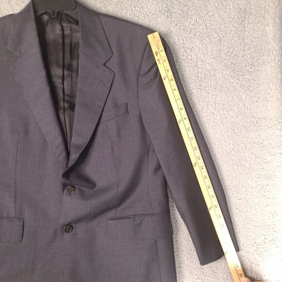 Brooks Brothers Blazer Mens 40 Short Gray Blue Stripe Jacket Mohair Wool England - Picture 12 of 16